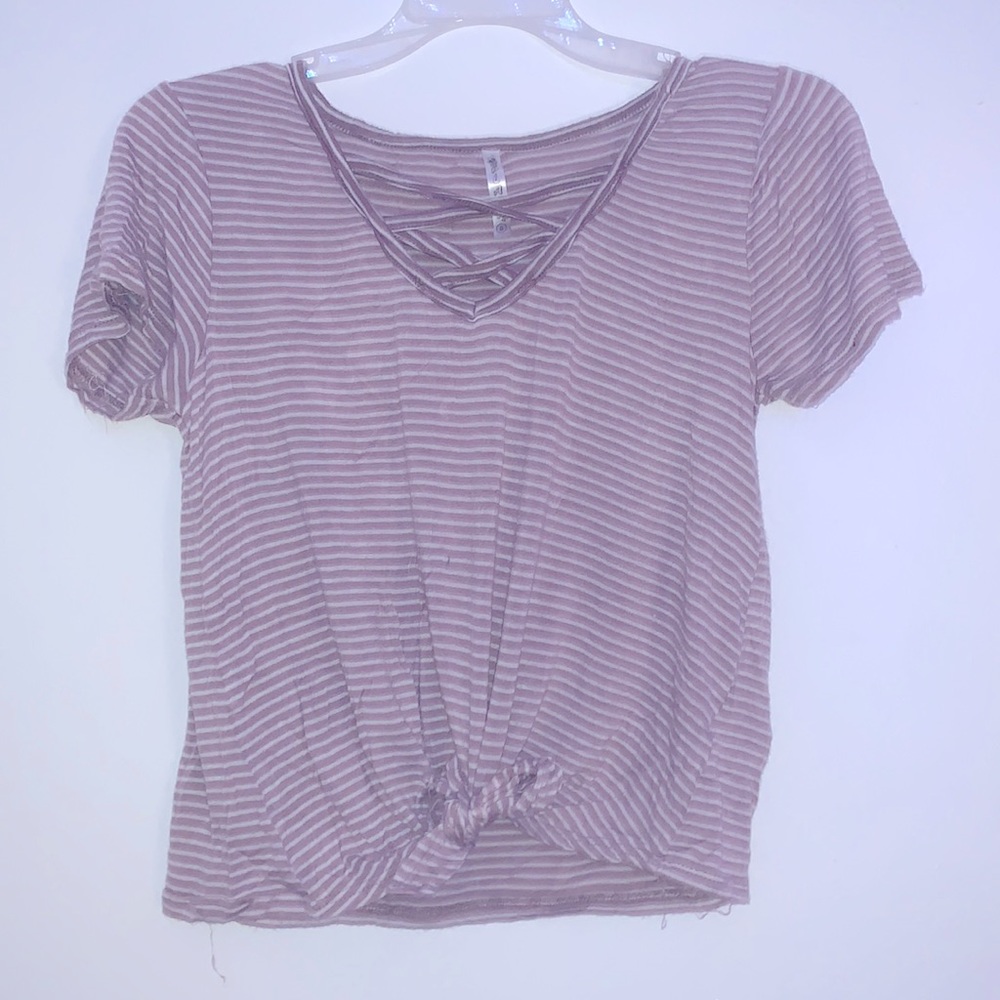 Striped pink crop top